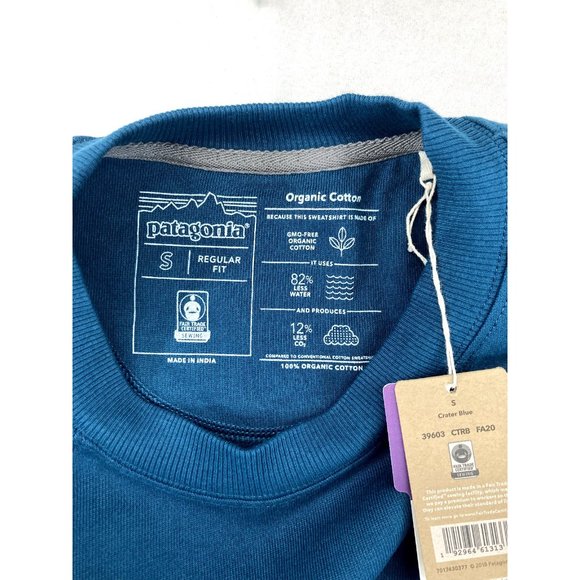 Patagonia Men's P-6 Blue Long Sleeve Organic Sweatshirt Crewneck Size Small NWT - Picture 8 of 9